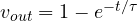 v_{out} = 1 - e^{-t/\tau}