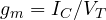 g_m = I_C/V_T