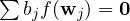\sum b_j f(\mathbf w_j) = \mathbf 0
