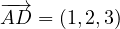 \overrightarrow{AD} = (1, 2, 3)
