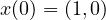 x(0) = (1, 0)