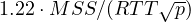 1.22\cdot MSS/(RTT\sqrt{p})