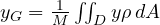 y_G = \frac1M\iint_D y\rho\,dA