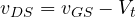 v_{DS} = v_{GS} - V_t