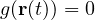 g(\mathbf r(t)) = 0