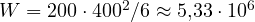 W = 200\cdot 400^2/6 \approx 5{,}33\cdot 10^6