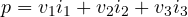 p = v_1 i_1 + v_2 i_2 + v_3 i_3