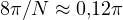 8\pi/N \approx 0{,}12\pi