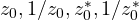 z_0, 1/z_0, z_0^*, 1/z_0^*