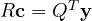 R\mathbf c = Q^T\mathbf y