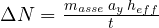 \Delta N = \frac{m_{asse}\,a_y\,h_{eff}}{t}