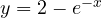 y = 2 - e^{-x}