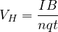 V_H = \dfrac{IB}{nqt}