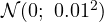 \mathcal N(0;\ 0.01^2)