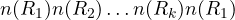 n(R_1) \lt  n(R_2) \lt  \dots \lt  n(R_k) \lt  n(R_1)