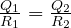 \frac{Q_1}{R_1} = \frac{Q_2}{R_2}