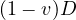 (1 - v)D