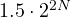 1.5\cdot 2^{2N}