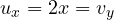 u_x = 2x = v_y