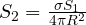 S_2 = \frac{\sigma S_1}{4\pi R^2}