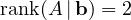 \operatorname{rank}(A\,|\,\mathbf b) = 2