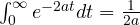 \int_0^\infty e^{-2at}dt = \frac{1}{2a}
