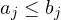 a_j \le b_j