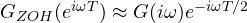 G_{ZOH}(e^{i\omega T}) \approx G(i\omega)e^{-i\omega T/2}
