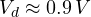 V_d \approx 0.9\,V