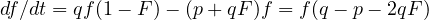 df/dt = qf(1 - F) - (p + qF)f = f(q - p - 2qF)