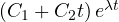(C_1 + C_2 t)\,e^{\lambda t}