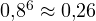 0{,}8^6 \approx 0{,}26