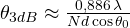 \theta_{3dB} \approx \frac{0{,}886\,\lambda}{Nd\cos\theta_0}