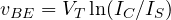 v_{BE} = V_T\ln(I_C/I_S)