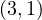 (3, 1)