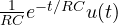 \frac{1}{RC}e^{-t/RC}u(t)