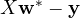 X\mathbf w^* - \mathbf y
