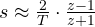 s \approx \frac{2}{T}\cdot\frac{z - 1}{z + 1}