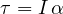 \tau = I\,\alpha