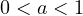 0 < a < 1