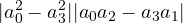 \[ |a_0^2 - a_3^2| \gt  |a_0a_2 - a_3a_1| \]