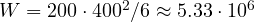 W = 200\cdot 400^2/6 \approx 5.33\cdot 10^6
