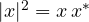 |x|^2 = x\,x^*