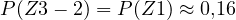 P(Z \gt  3 - 2) = P(Z \gt  1) \approx 0{,}16