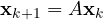 \mathbf x_{k+1} = A\mathbf x_k
