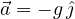 \vec a = -g\,\hat\jmath
