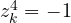 z_k^4 = -1