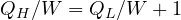 Q_H/W = Q_L/W + 1