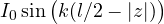 I_0\sin\big(k(l/2 - |z|)\big)