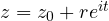z = z_0 + re^{it}